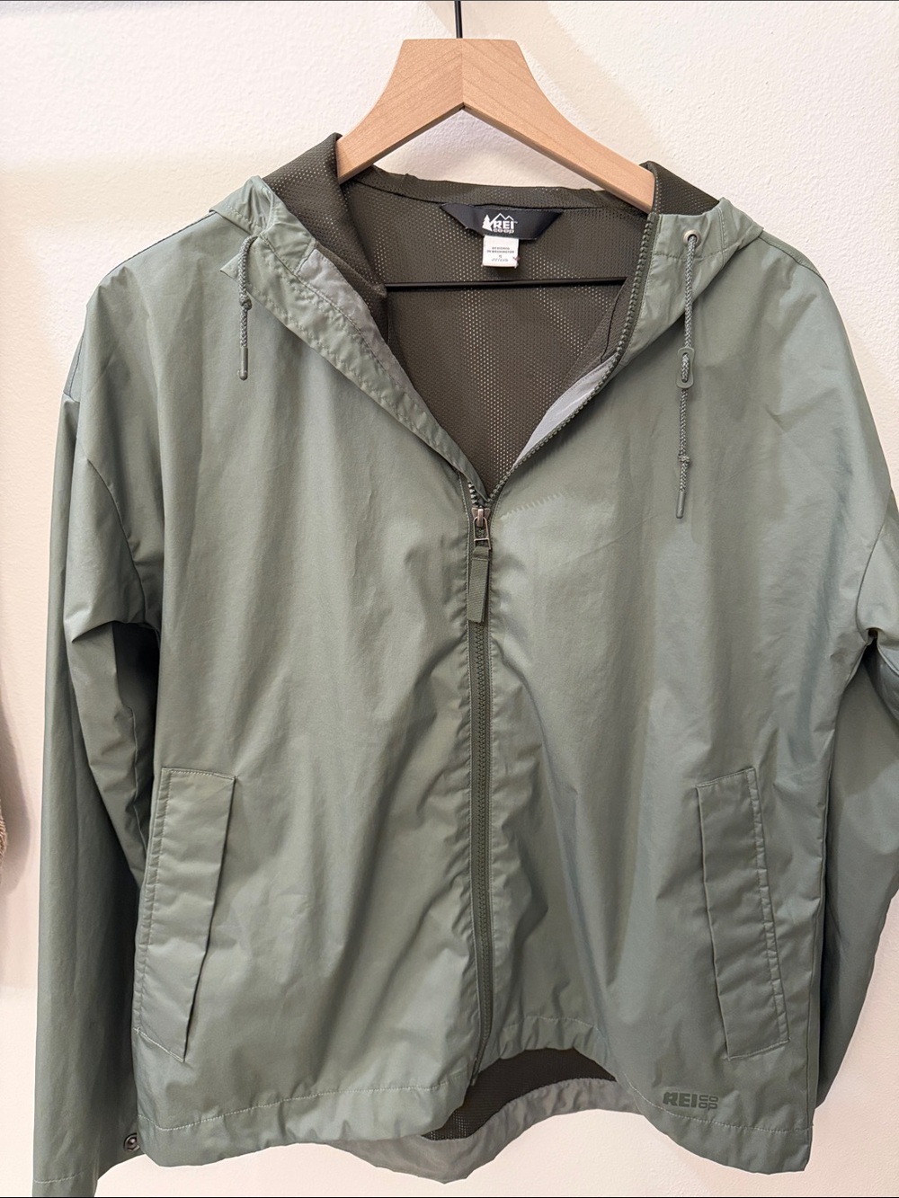 REI Men’s Hooded Windbreaker Jacket - Olive Green
